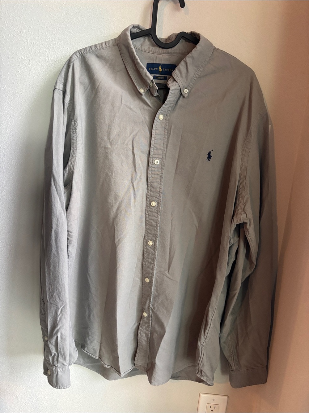 Polo Ralph Lauren Men’s Classic Fit Gray Button Down Shirt Long Sleeve XL